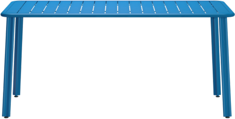 Full of Colours – blauer Metalltisch Produktfoto